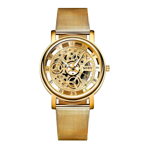 Luxury Gold Women skeleton Watch